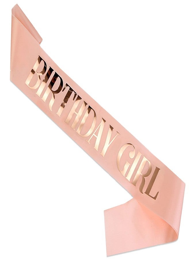WOBBOX Birthday Girl Sash, Happy Birthday Sash For Girls, Birthday Sash For Kids, its my birthday Sash, Birthday Decoration, Rose Gold Glitter Birthday Girl (1 Pcs) (FP3580) - Image 1